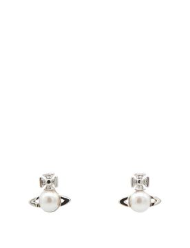 Orecchini Balbina In Ottone Platino E Perla