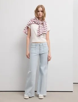 Pantalón liso de algodón de mujer - Green Coast - FashionsVida
