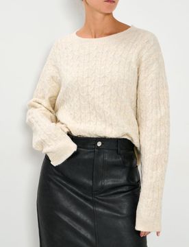Sinsay - Maglione a costine - panna