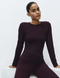 Heatgen™ Medium Thermal Crew Neck Top Dark Aubergine female