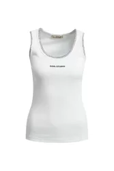 FITTED RIB TANKTOP CONTRAST STITCH female