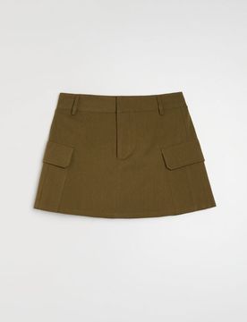 Gonna-pantaloncino con tasche cargo - verde scuro