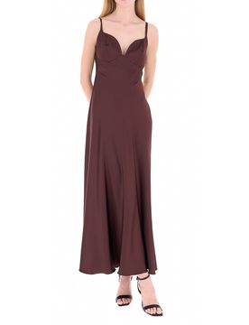 Abito scollo a cuore MARRONE XL