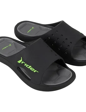 Bay Xiv Slides Black / Grey / Green UK 6-6.5 Men - Rider - FashionsVida