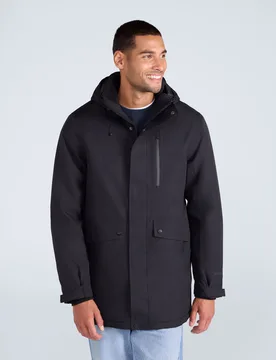 Lisbon Mens Waterproof Parka - Black - Animal - FashionsVida