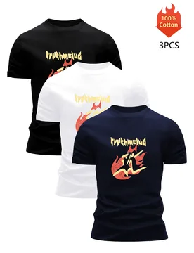 Pack T-Shirt Men's 100% Cotton Graphic Printed Tees Funny Summer Blouse Casual Breathable Cool Luxury High Quality Clothing - Aliexpress - FashionsVida
