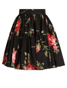 Rose Bouquet-print Short Skirt