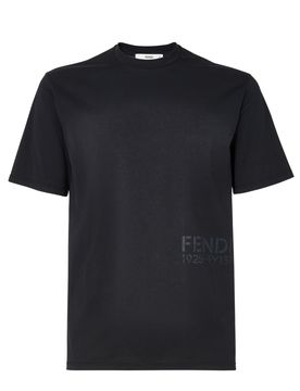 Regular-Fit Cotton T-Shirt with Stencil 1925 Graphic on Left Hem