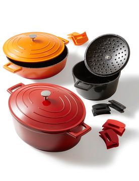 STONELINE Cocotte Bräter Set 3-teilig mit Deckeln