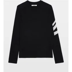 Zadig & Voltaire - Jersey de hombre 100% cachemira cuello redondo manga larga