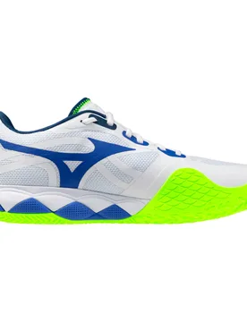Wave Enforce Tour 2 Cc Clay Shoes White / Dazzling Blue / Lightning Yellow UK 7 - Mizuno - FashionsVida