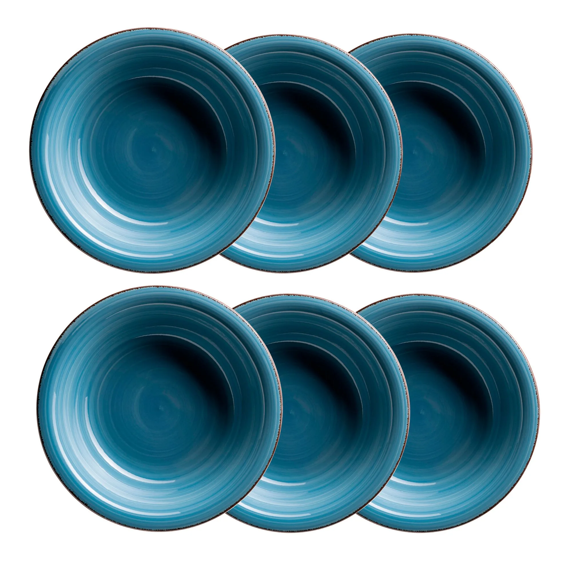 Suppenteller-Set, Steingut LUMACA blau - MODERNE HAUSFRAU - FashionsVida
