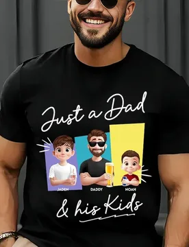 Personalized Dad T Shirt Father Daughter Son Funny Tee Fathers Day Gift For Daddy Papa Family Casual Daily Outfit - Aliexpress - FashionsVida