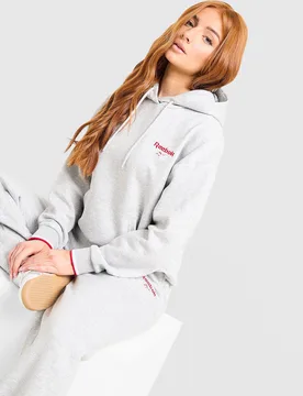 Womens Felpa con Cappuccio Oversize Retro - Grigio, grigio grigio Donna taglia S - Reebok - FashionsVida