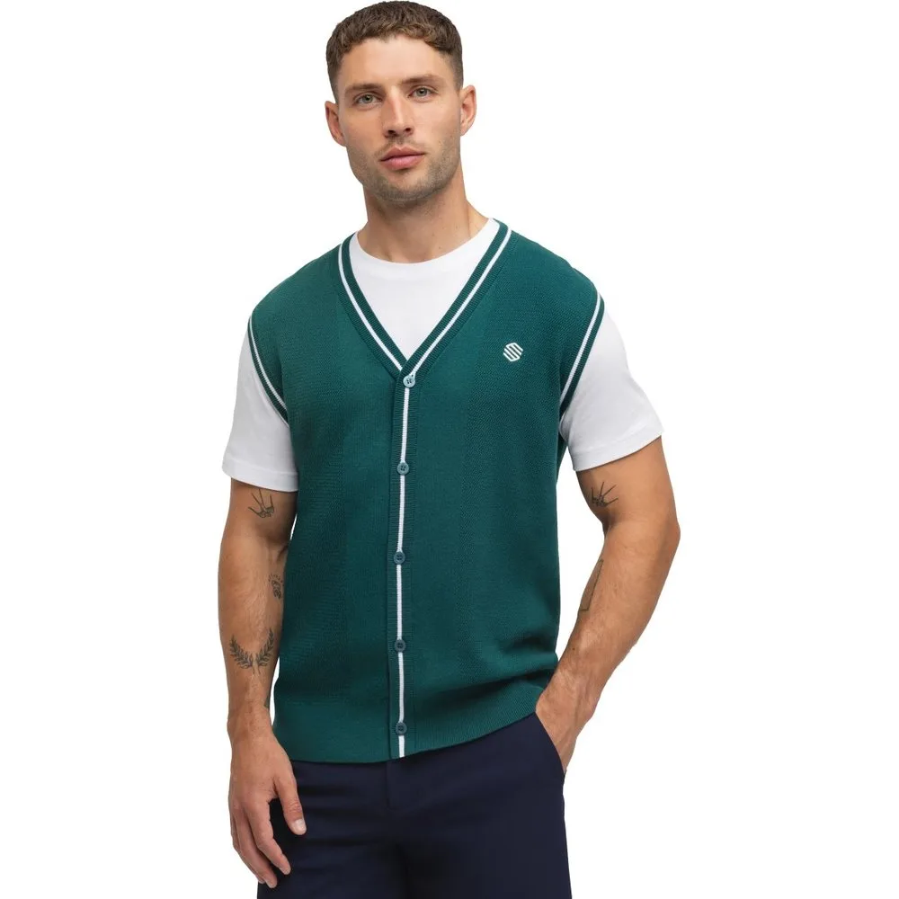 Chaleco punto golf cuello de pico hombre Carnoustie Teal - Siroko - FashionsVida