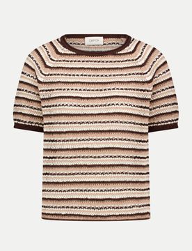 Halbarm-Strickpullover Braun 36