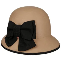 Big Bow Cloche Hat by - beige - Damen - Size: One Size
