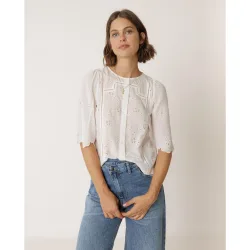 Indi & Cold - Camisa de mujer manga corta cuello redondo