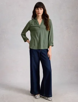 Jersey Textured Shirt Green female - White stuff - FashionsVida