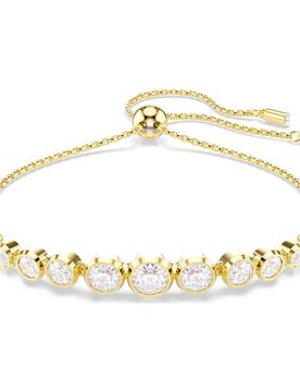 Braccialetto Imber, Tagli arrotondati misti, Bianco, Finitura oro 18K OS