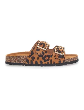 Ciabatte leopardate con doppia fibbia e plantare anatomico SR007 37 - PITTARELLO SUN - FashionsVida