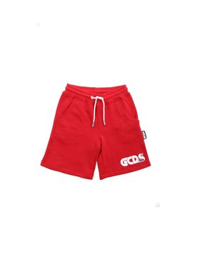 Gcds Bermuda in felpa rossa logata