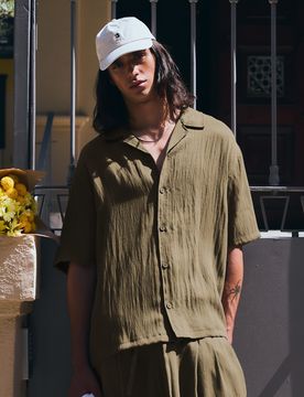 Chemise Manches Courtes Rustique M Kaki