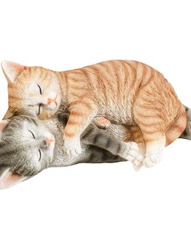 Dekofigur "Schmuse-Katzen" mehrfarbig