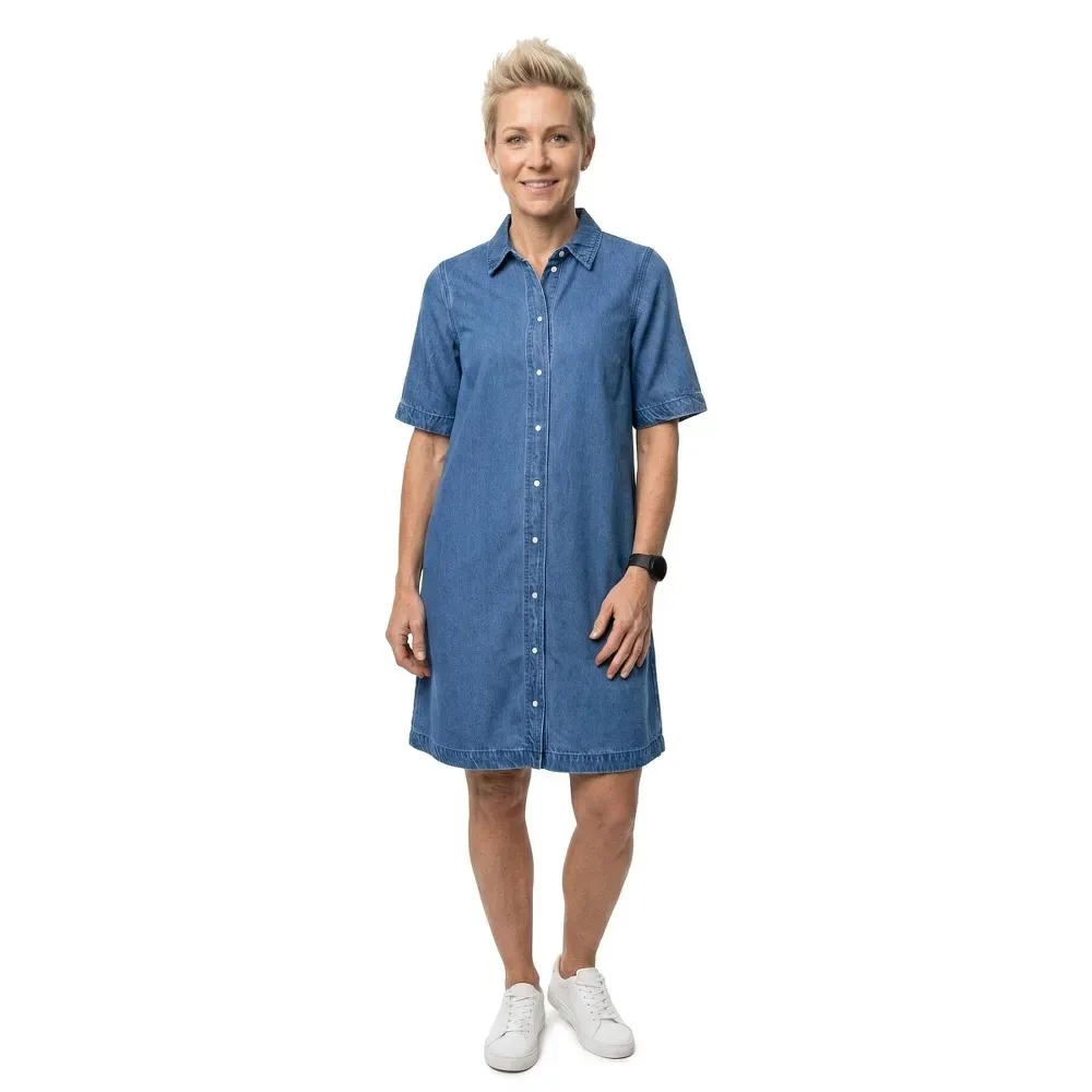 Vestito Corto A Maniche Corte Frame Regular Denim Medium Blue Denim M - Object - FashionsVida