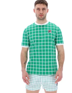 Freddie Check Contrast Rib T-Shirt - XS - FILA - FashionsVida