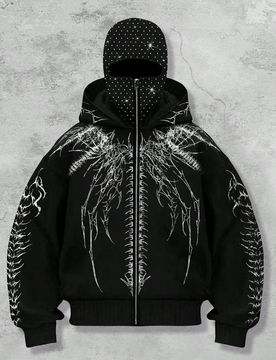 Sudadera con capucha con cremallera de estilo oscuro y fresco, chaqueta con adorno de rhinestones para hombres, otoño e invierno
