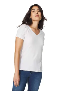 Maglietta A Maniche Corte Con Collo A V Adinatee Arctique 2XL - TBS - FashionsVida
