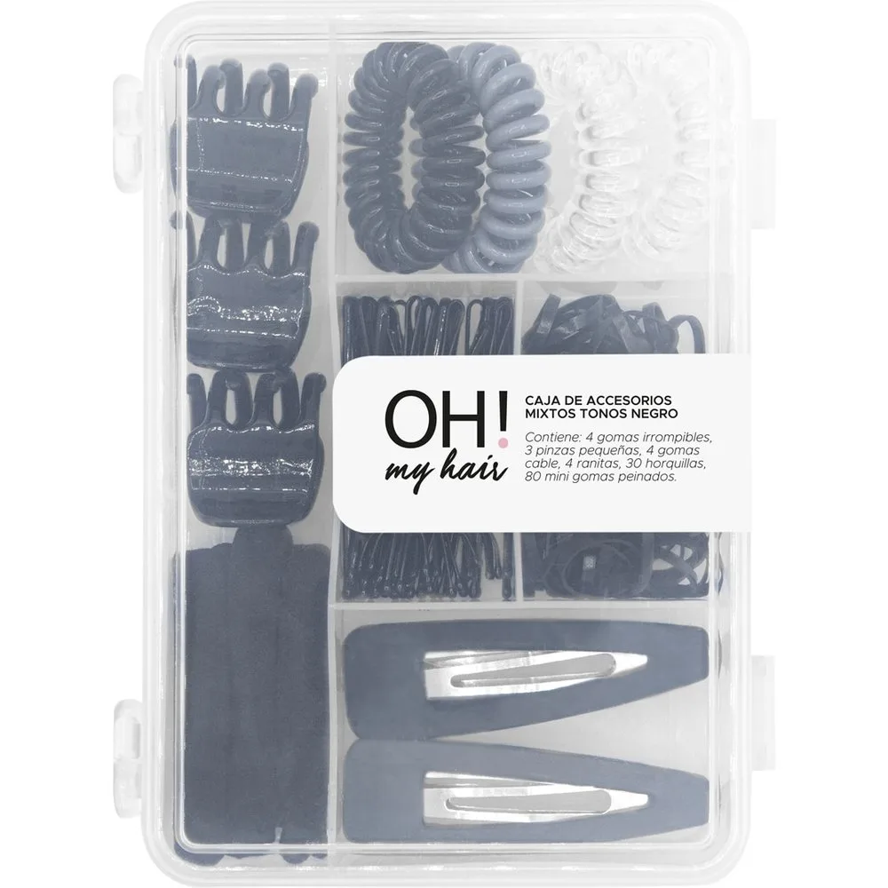 Set Accesorios Pelo Básicos Negro - Atelier - FashionsVida