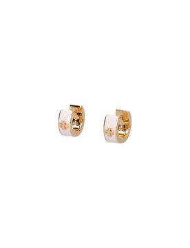 Brass & Enamel Stud Earrings with Cubic Zirconia