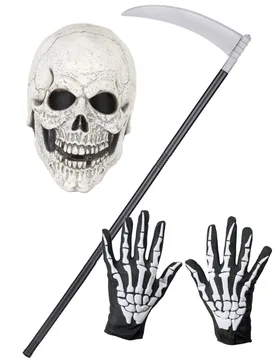 Skelett-Set für Kinder Halloween-Zubehör 3-teilig schwarz-weiss - Karneval-megastore.de - FashionsVida