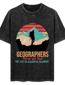 Geographers never get lost they just do accidental fieldwork T-Shirt Plus Size Outdoor Casual Top - Aliexpress - FashionsVida