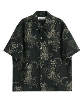 Short Sleeve Button-Up Shirt with Chest Pocket - Mini