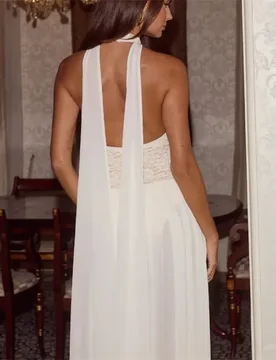 White Lace Prom Dress Scarf Sexy Stripe Sleeveless Backless Long Sheath Party Gown Formal Bridal Wedding Guest Birthday Robe - Aliexpress - FashionsVida