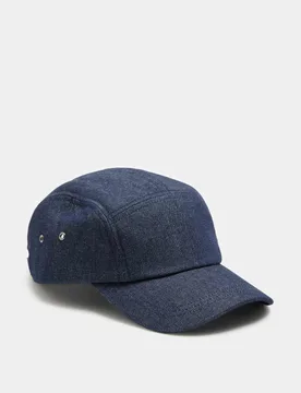Pure Cotton Denim 5 Panel Baseball Cap Blue Denim male - M&S - FashionsVida