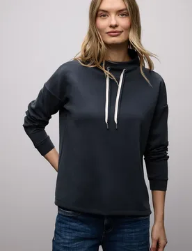 Silk-Look Shirt in Unifarbe female Blau - Street One - FashionsVida