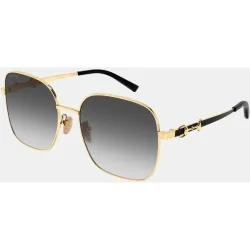Gafa de sol de mujer rectangular metalica con lente degradada