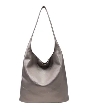 Women's Large Soft Slouch Hobo Tote Handbag in Grey - Grey - Size: One Size - Kitise - FashionsVida