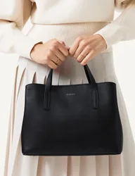 Dukes Place Icon Leather Grab Bag Black female