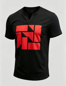 Men's Split V Neck Black Red Abstract Geometric Block Graphic Slim Fit Minimal Street Casual Short Sleeve T Shirt - Aliexpress - FashionsVida