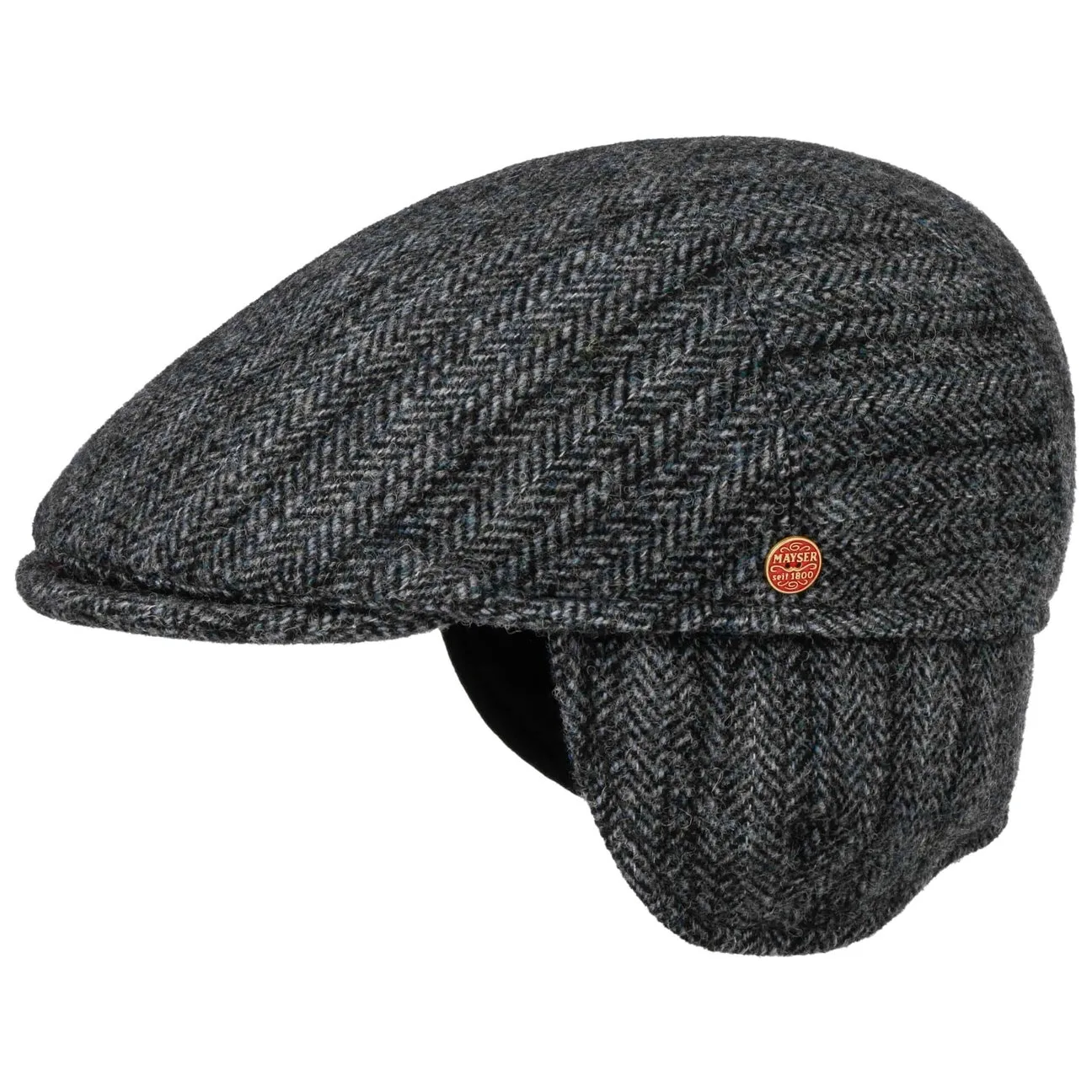 Sidney Wool Flat Cap with Ear Flaps by - grey - Herren - Size: 57 cm - Mayser - FashionsVida