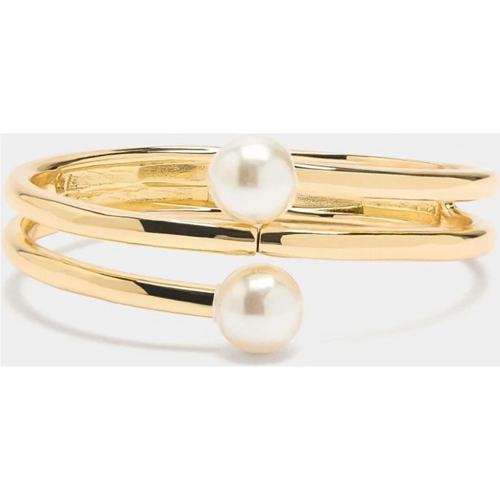Pulsera rígida en forma de espiral con abalorio de perla decorativa - Parfois - FashionsVida