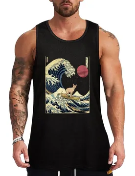 Oriental Shorthair Cat Kanagawa Japanese Surfing Wave Tank Top Street Casual Tank Top Urban Sleeveless Shirt - Aliexpress - FashionsVida