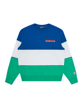 Great Wave Panelled Crewneck - Blue