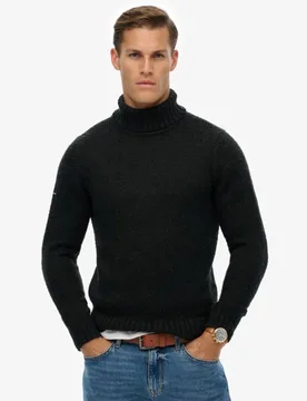 Superdry Herren Angerauter Rollkragenpullover Schwarz - Größe: Xxl - 99.99 - FashionsVida