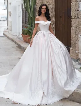 Graceful Wedding Dress Satin With Princess Ball Gown Bead Sashes Boat Neck Sleeveless Bride Button Customized Vestido De Novia - Aliexpress - FashionsVida
